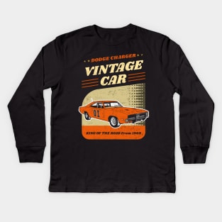 Hazzard Vintage Car General Lee Dodge Charger Kids Long Sleeve T-Shirt